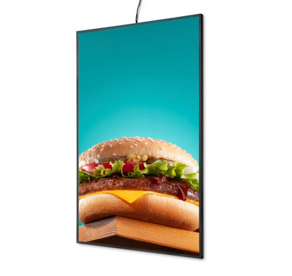 LED Posterrahmen A2 – Schwarzes Slim-Design zur Wandmontage (42 x 59,4 cm)