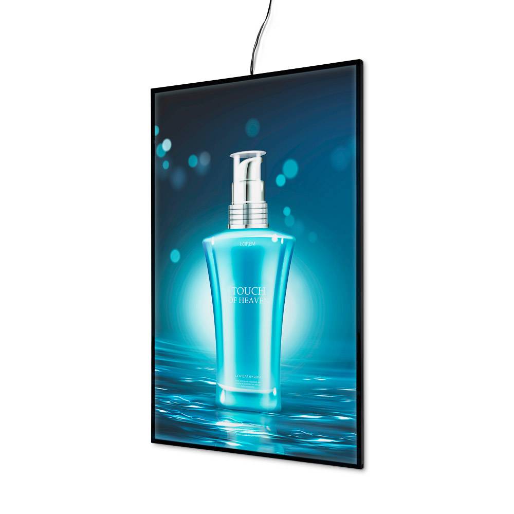 LED Posterrahmen A2 – Schwarzes Slim-Design zur Wandmontage (42 x 59,4 cm)
